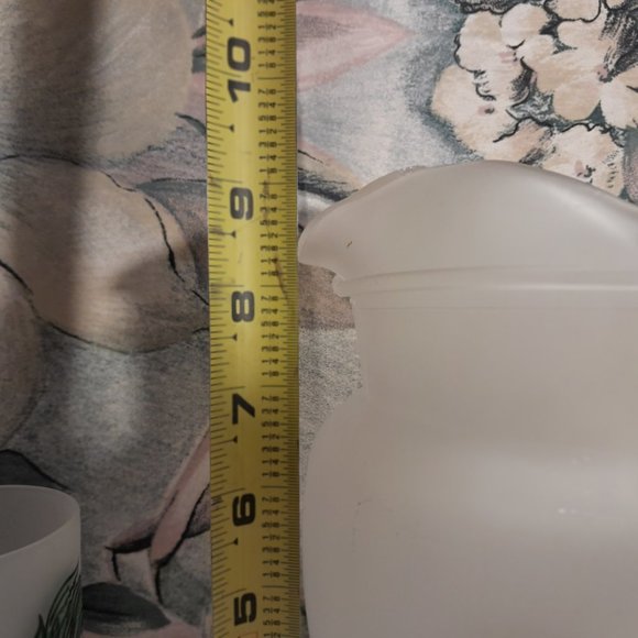 Vintage Hazel Atlas Frosted Glass Rooster Pitcher Set 🐓🍹 - Picture 9 of 11